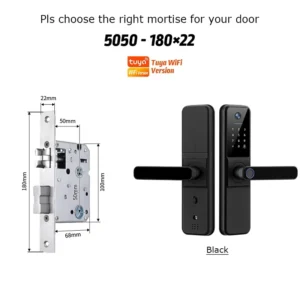 YRHAND H01 Tuya WiFi Smart Door Lock – Biometric, Camera & Fingerprint | IP66 Waterproof Security - Image 8