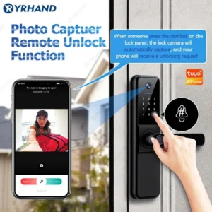 YRHAND H01 Smart Door Lock – Tuya WiFi Digital Lock with Biometric Camera & Fingerprint - Image 2