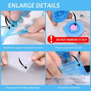 5PCS Vacuum Compression Bags for Clothes, Quilts, and Bedding – Transparent, Space-Saving Underbed Storage with Air Pump - Image 5