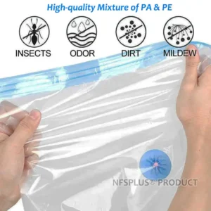 5PCS Vacuum Compression Bags for Clothes, Quilts, and Bedding – Transparent, Space-Saving Underbed Storage with Air Pump - Image 2