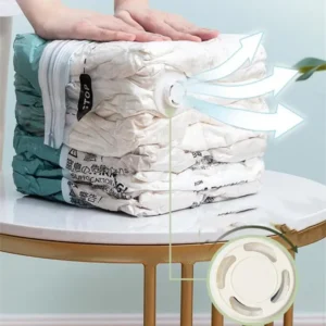 No Pump Vacuum Storage Bags for Clothes, Blankets, Travel Accessories – Large Compression Plastic Covers - Image 2