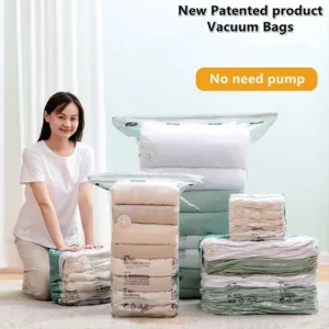 No Pump Vacuum Storage Bags for Clothes, Blankets, Travel Accessories – Large Compression Plastic Covers - Image 3