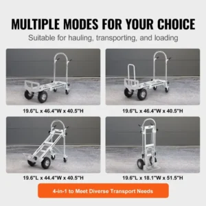 VEVOR Heavy Duty Aluminum Folding Hand Truck – Collapsible Dolly Cart for Warehouse & Transport - Image 5