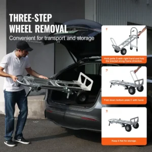 VEVOR Heavy Duty Aluminum Folding Hand Truck – Collapsible Dolly Cart for Warehouse & Transport - Image 6
