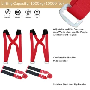 Lifting Moving Strap Furniture Transport Belt, Shoulder Straps for Easier Team Conveying and Storage - Image 2
