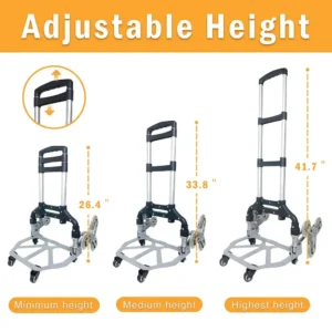 180lbs Stair Climbing Folding Cart – Aluminum Hand Truck with Swivel Mute Wheels for Groceries - Image 3