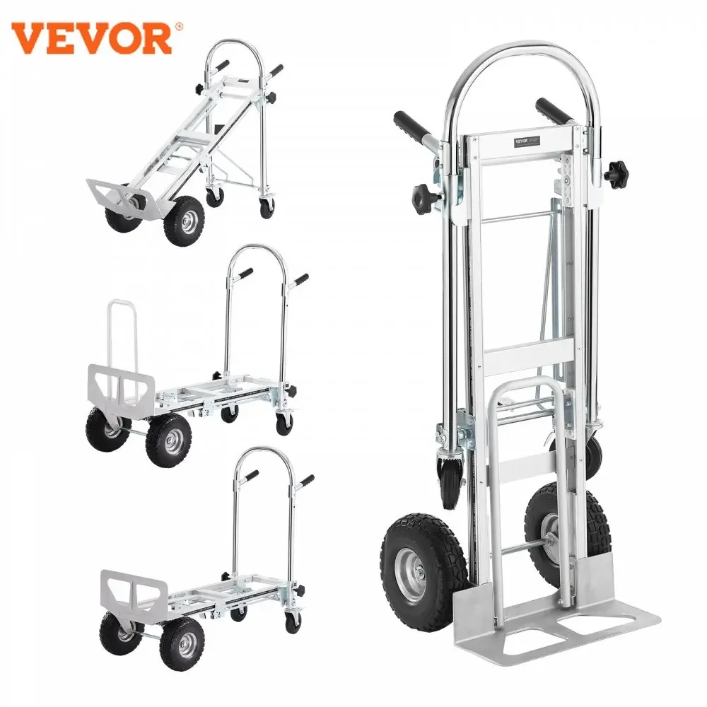 VEVOR Heavy Duty Aluminum Folding Hand Truck – Collapsible Dolly Cart for Warehouse & Transport