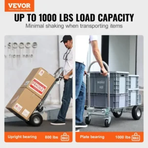 VEVOR Heavy Duty Aluminum Folding Hand Truck – Collapsible Dolly Cart for Warehouse & Transport - Image 2