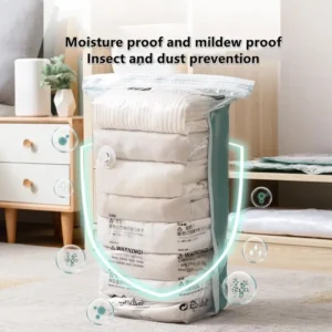 No Pump Vacuum Storage Bags for Clothes, Blankets, Travel Accessories – Large Compression Plastic Covers - Image 4